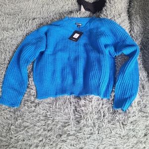Blue knit sweater